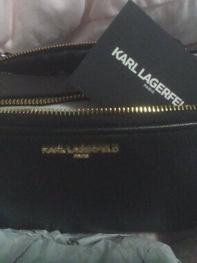 Karl Lagerfeld Paris Black Crossbody Logo bag NWT